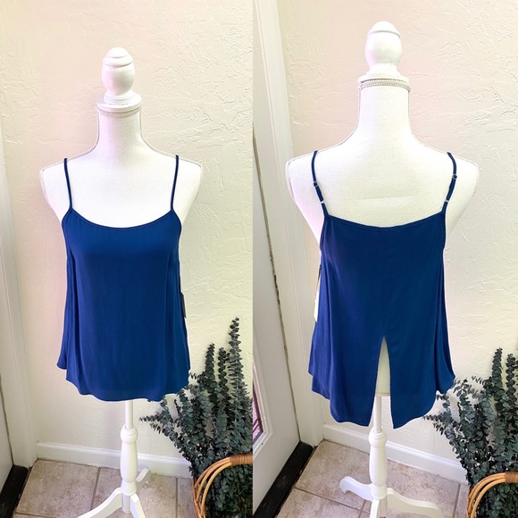 1. State, Fiesta Navy Sleeveless Split Back Sz Sm - Picture 2 of 9